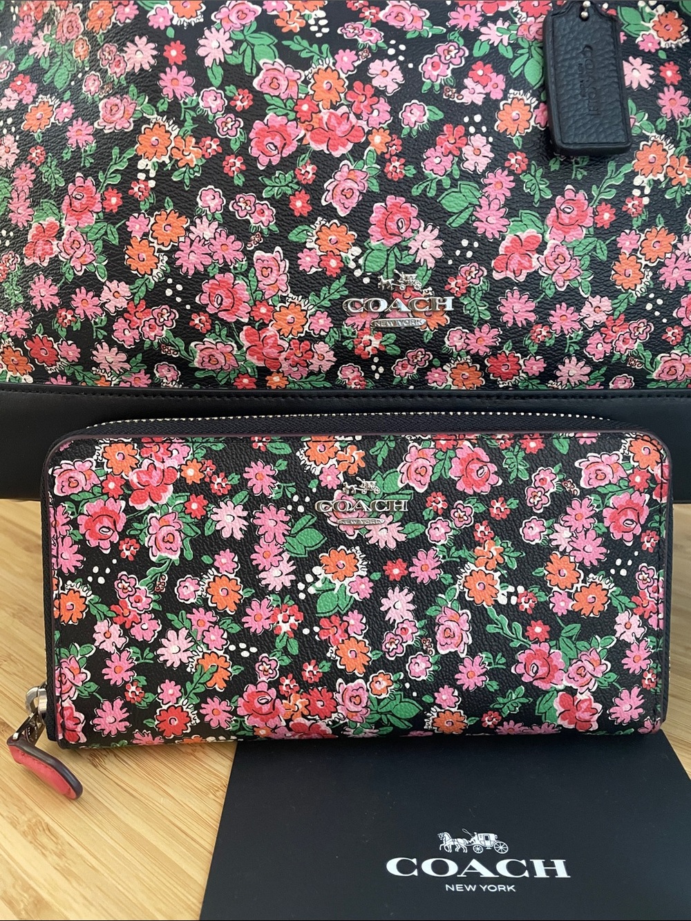 Coach Sierra Posey Cluster Floral Satchel, Wallet & Leather Strap Crossbody Set - Picture 11 of 17